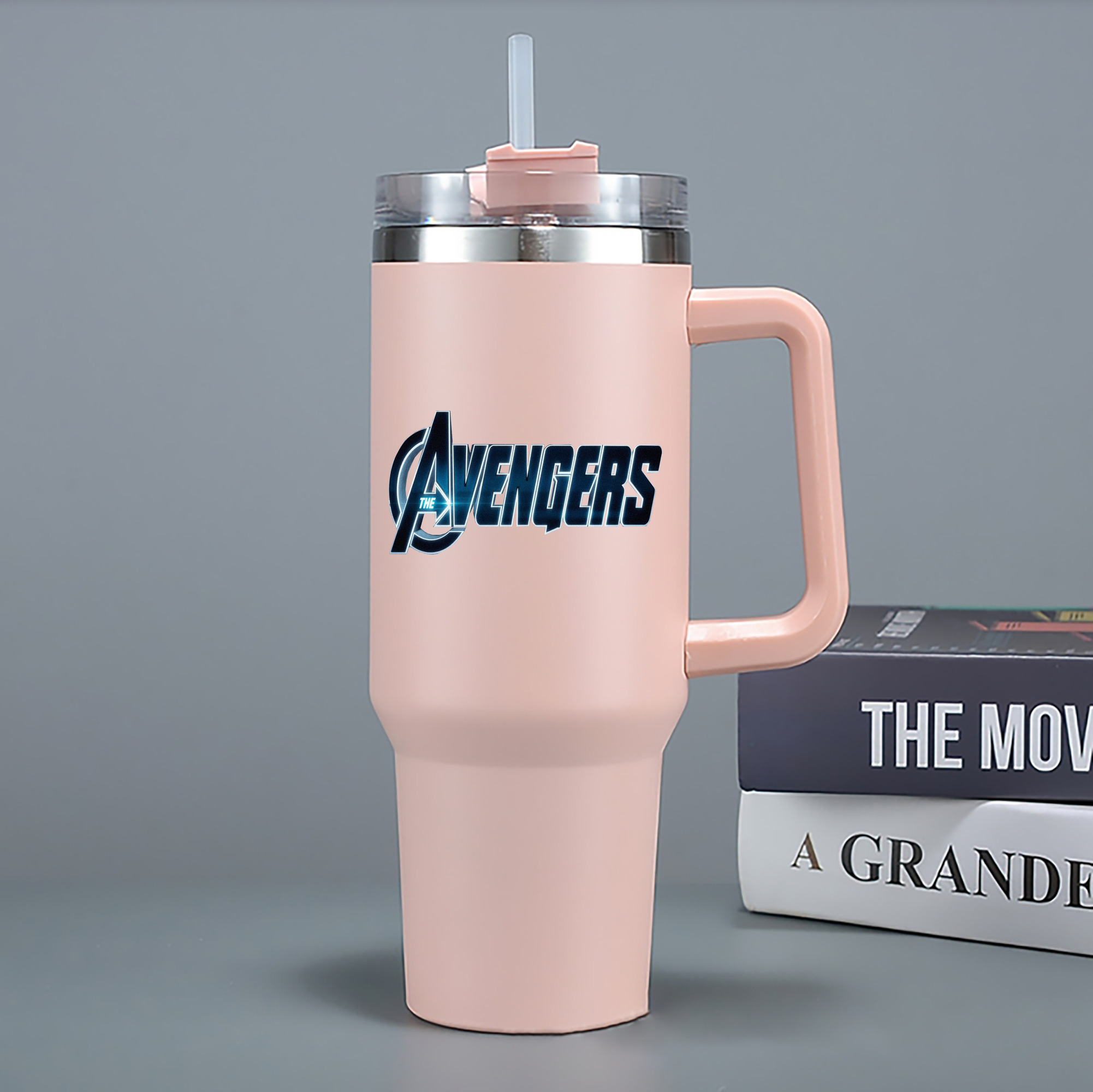 （画像用） アベンジャーズ The Avengers 1200mL車用タンブラー - クリスタルステッカー（プラスチックストロー付き）
